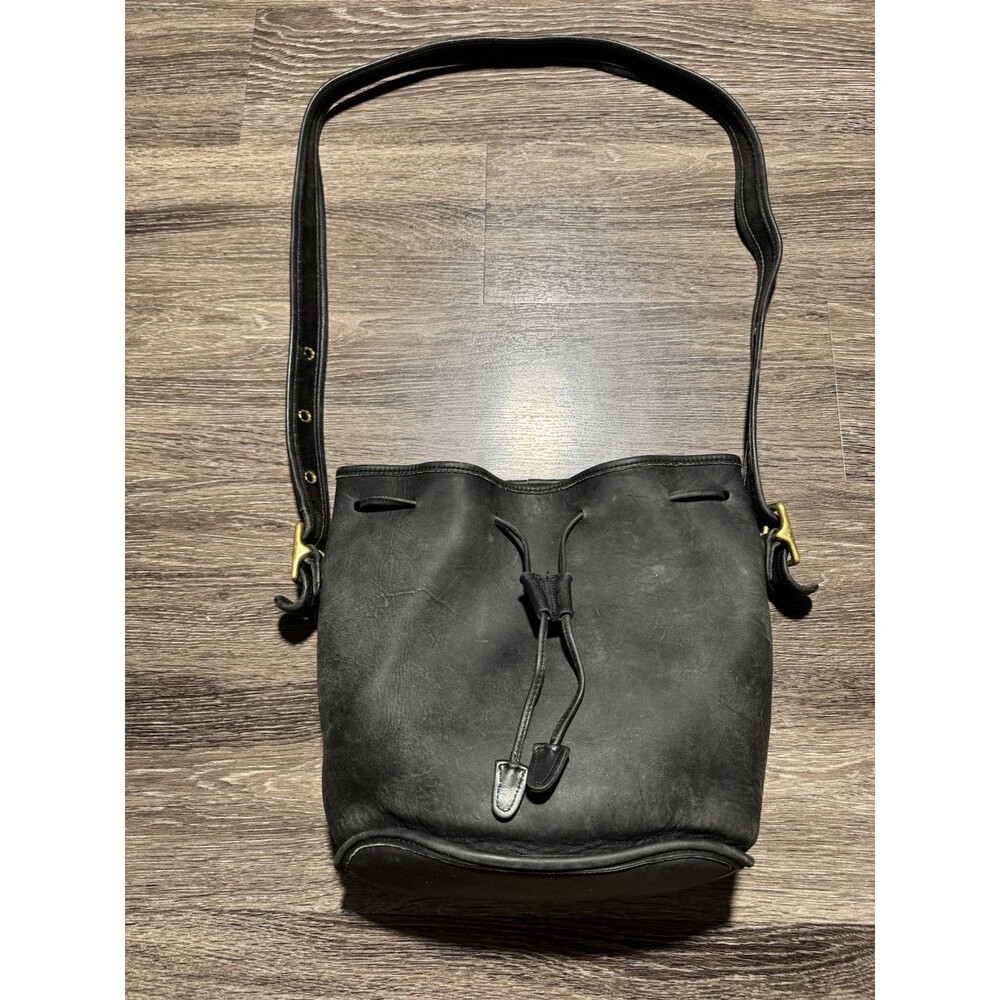 Vintage Coach Lulas Legacy Black Legacy Bucket Drawstring Shoulder Bag